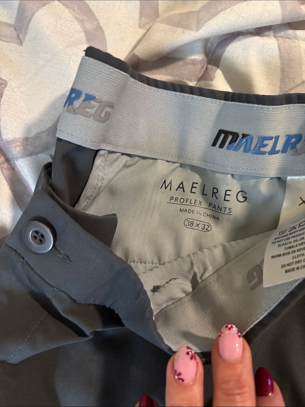 MAELREG Men's Gray Proflex Chino Pants - Size 38x32